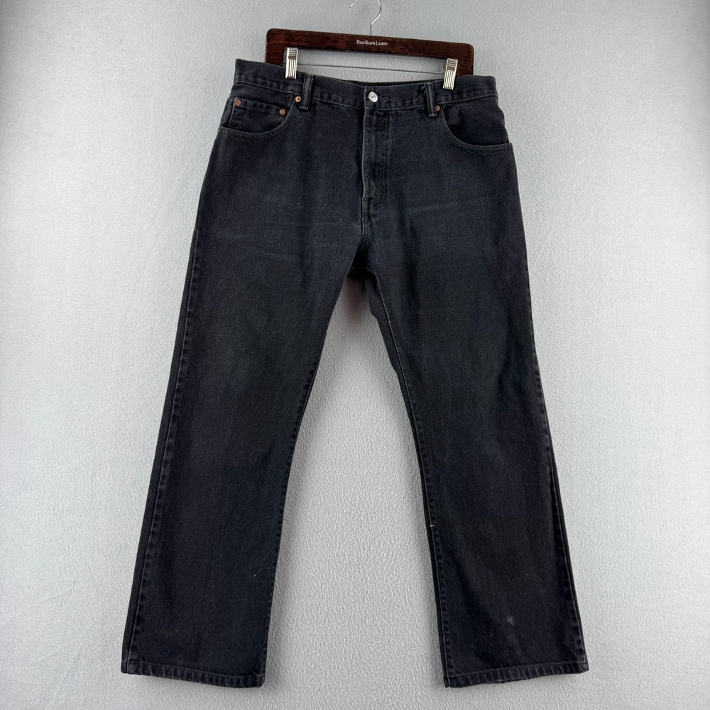 Levis Jeans Mens 36x34 (Fits 35x29) Black Denim 517 Bootcut